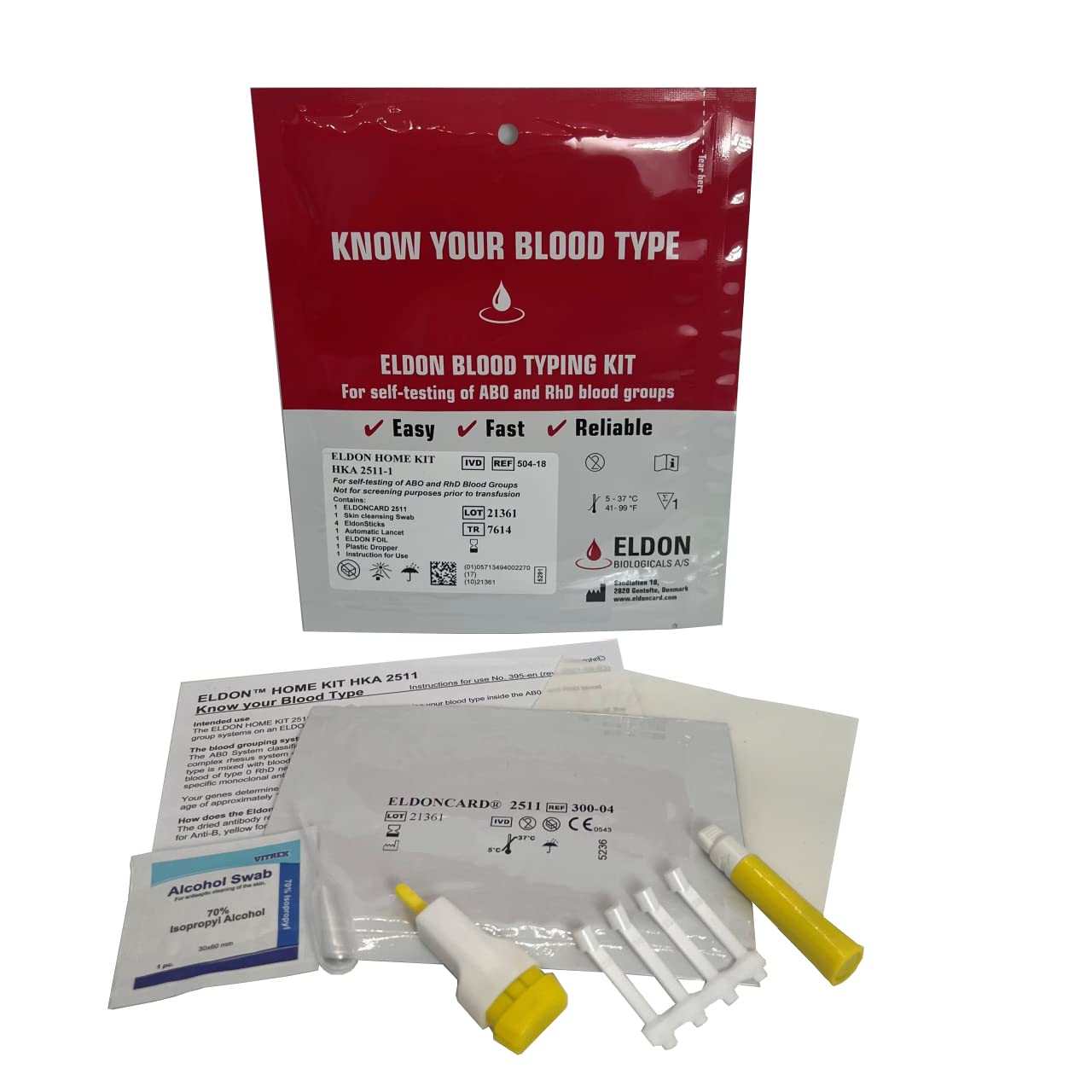 2 x Blood Type Test, A,B,O,AB & Rh Blood Group Testing and